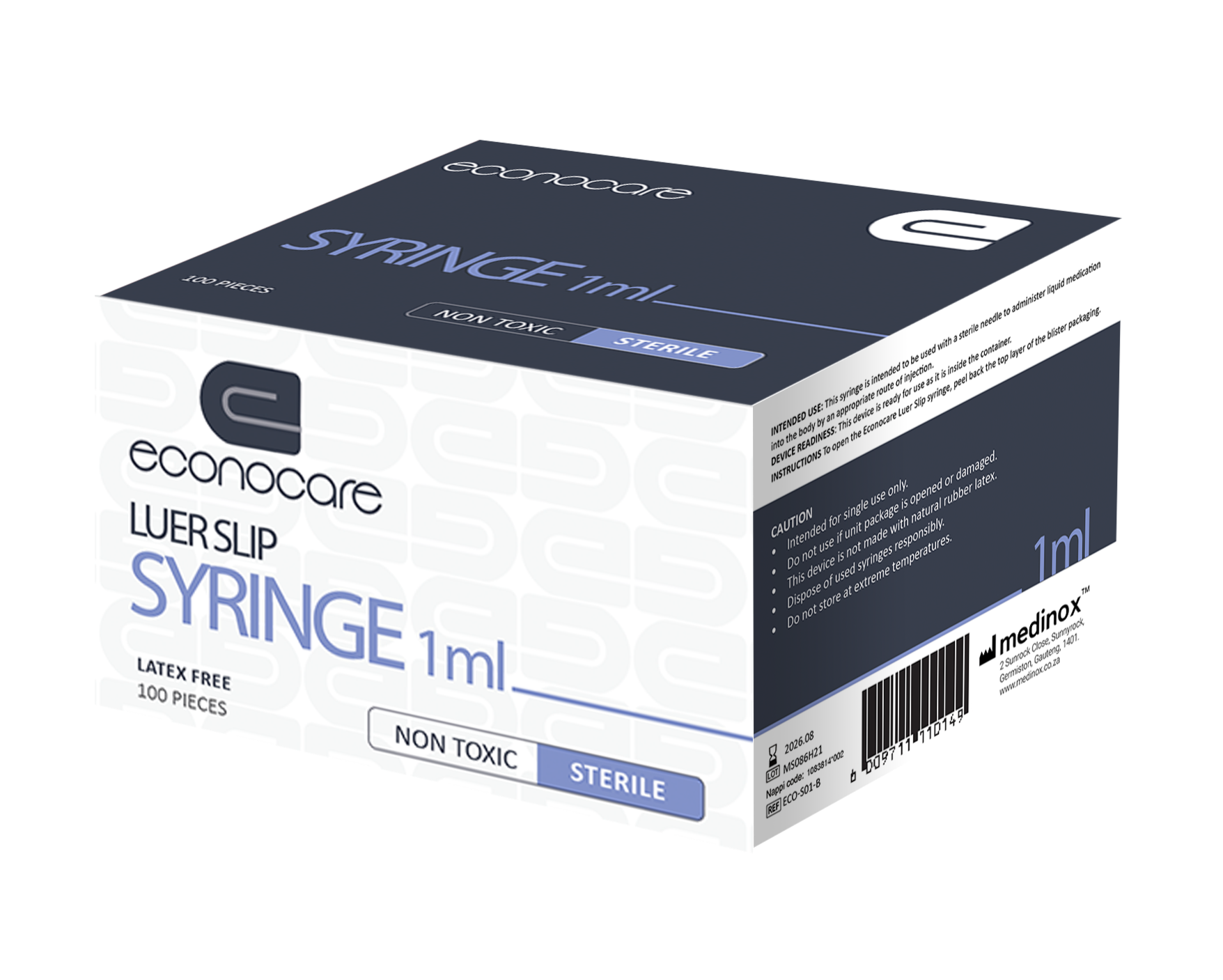 Econocare Luer Slip Syringe (1ml)