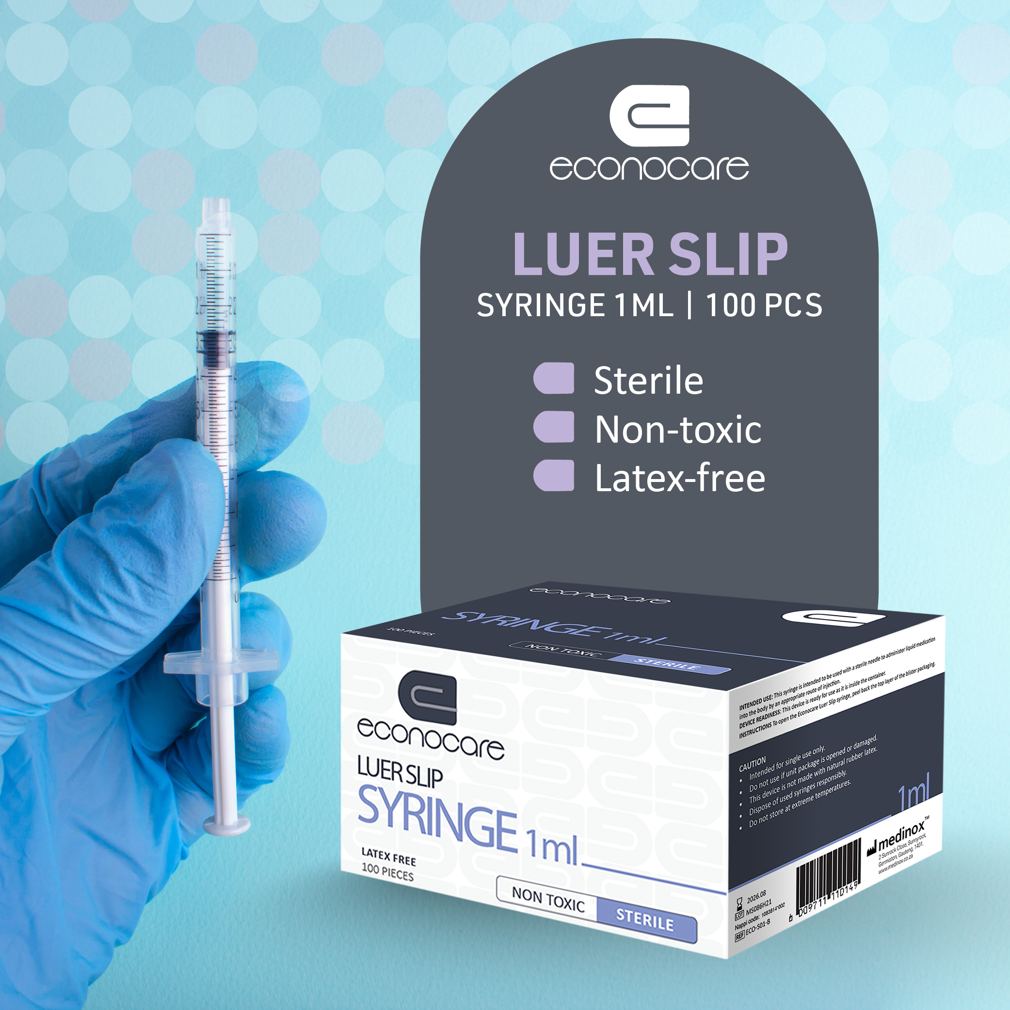 Econocare Luer Slip Syringe (1ml)