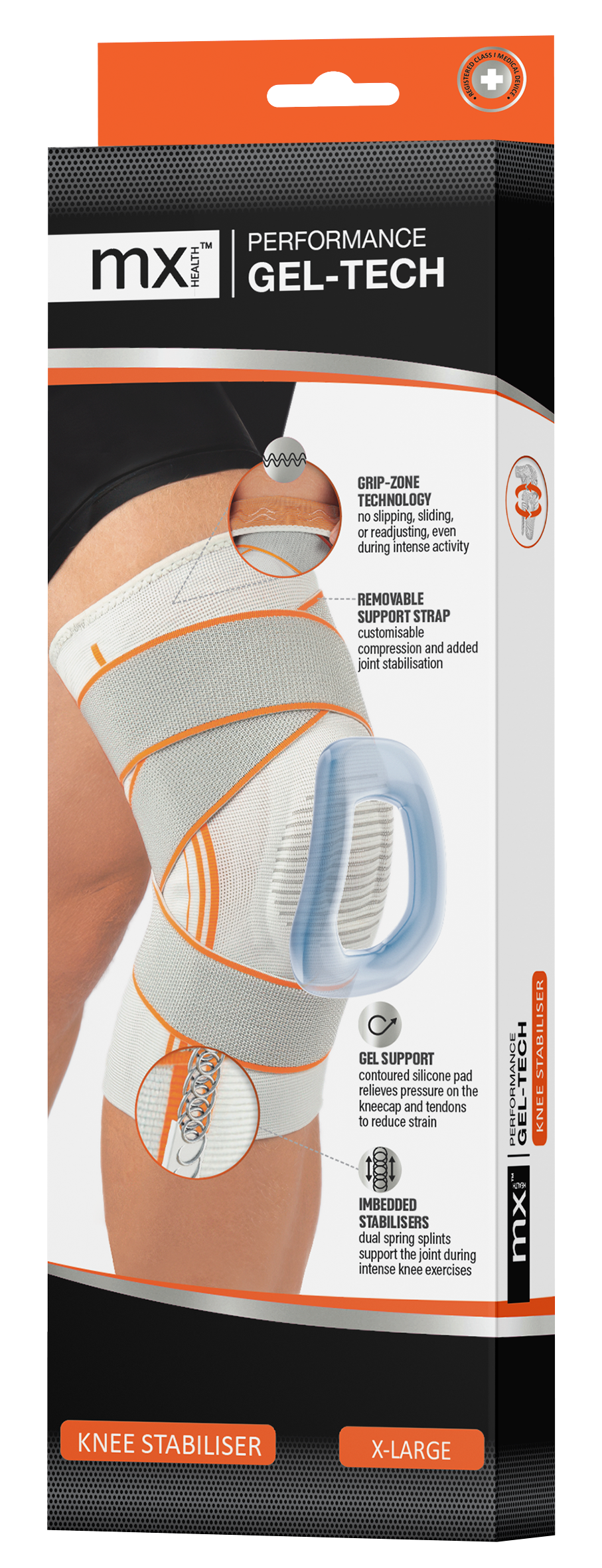 mx Health Performance Gel-Tech Knee Stabiliser - X Large