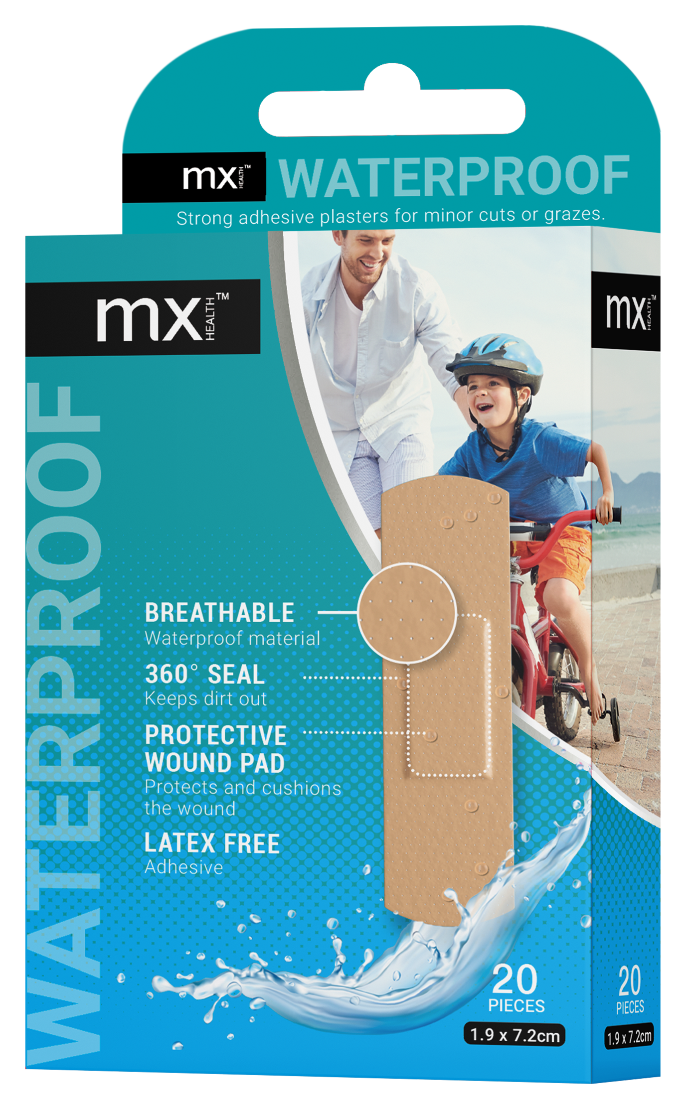 mx Health Waterproof Plasters (Pack of 20)