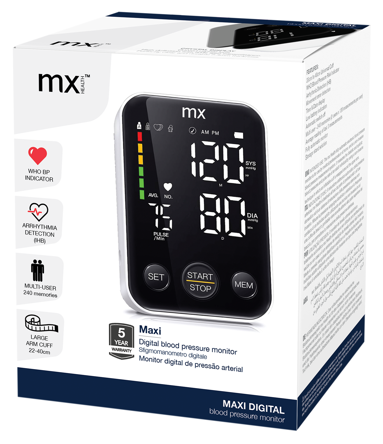 mx Health Maxi Digital Blood Pressure Monitor