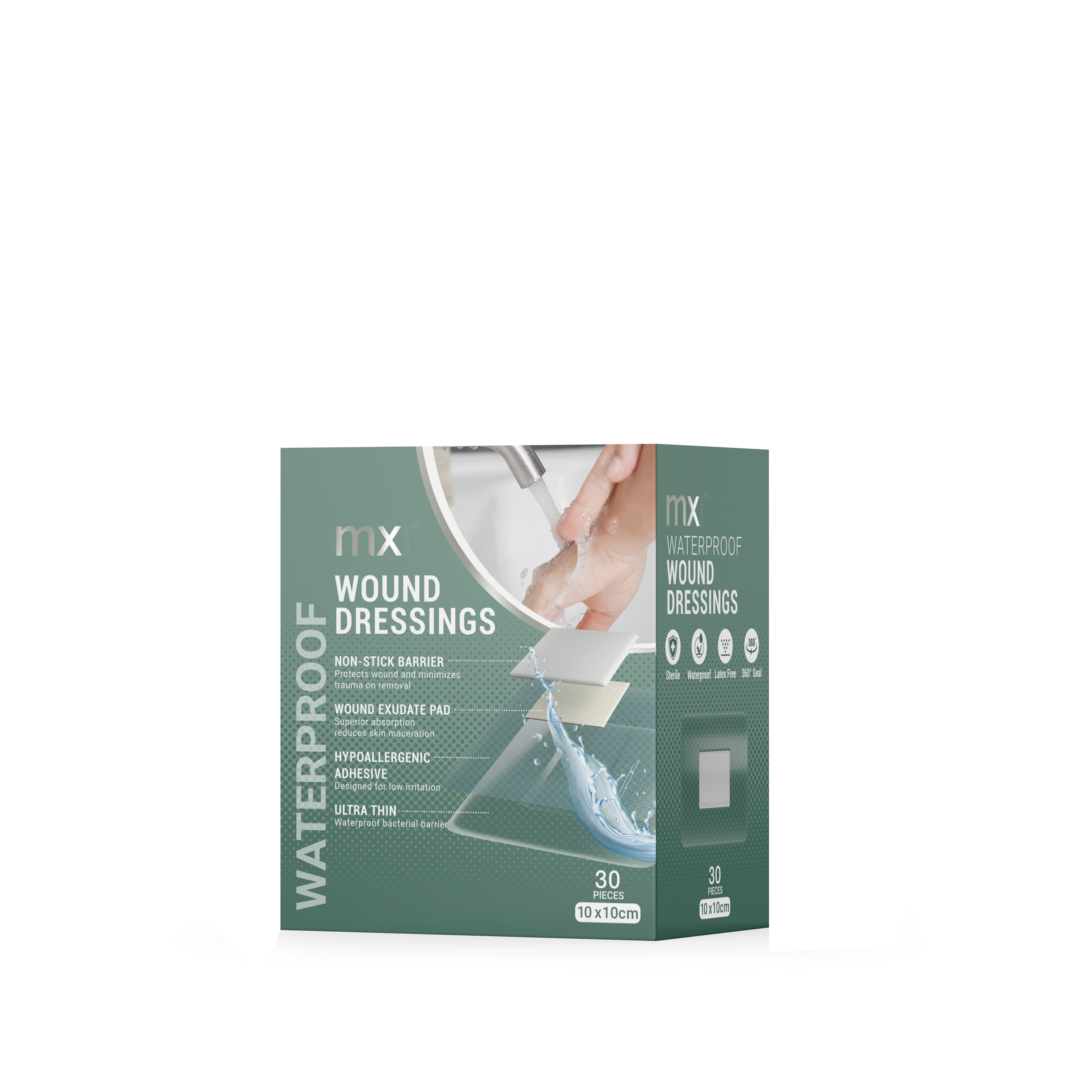 mx Health Waterproof Film+Pad Wound Dressing