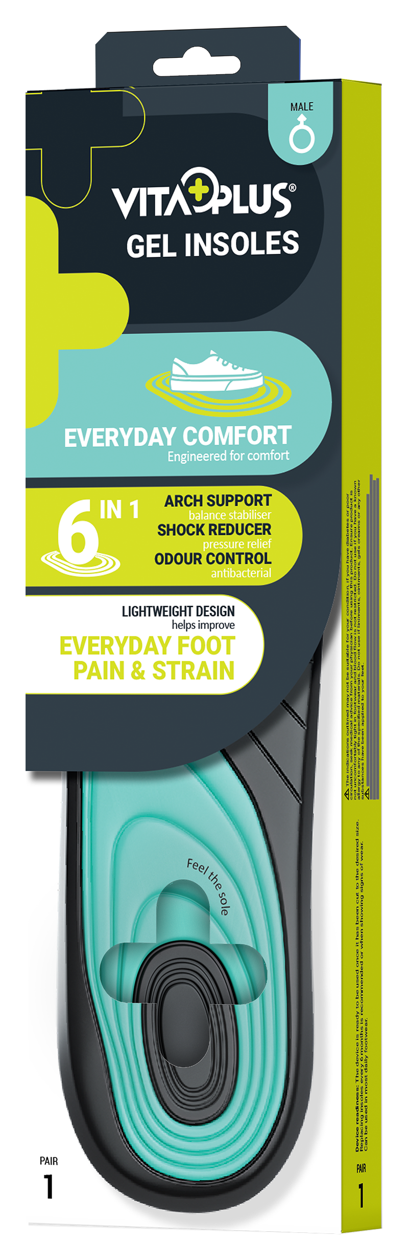 VitaPlus Everday Comfort Gel Insole (Male)