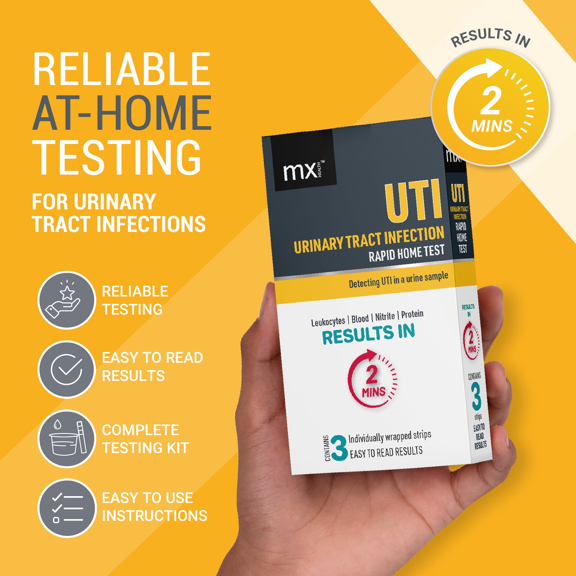 mx Health Urinary Tract Infection (UTI) Rapid Home Test Kit