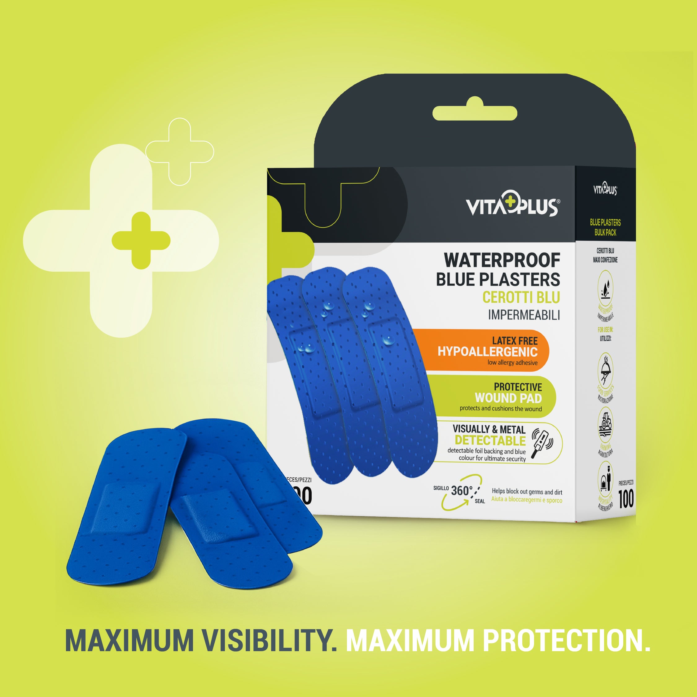 VitaPlus Blue Plasters Bulk (100PCS)
