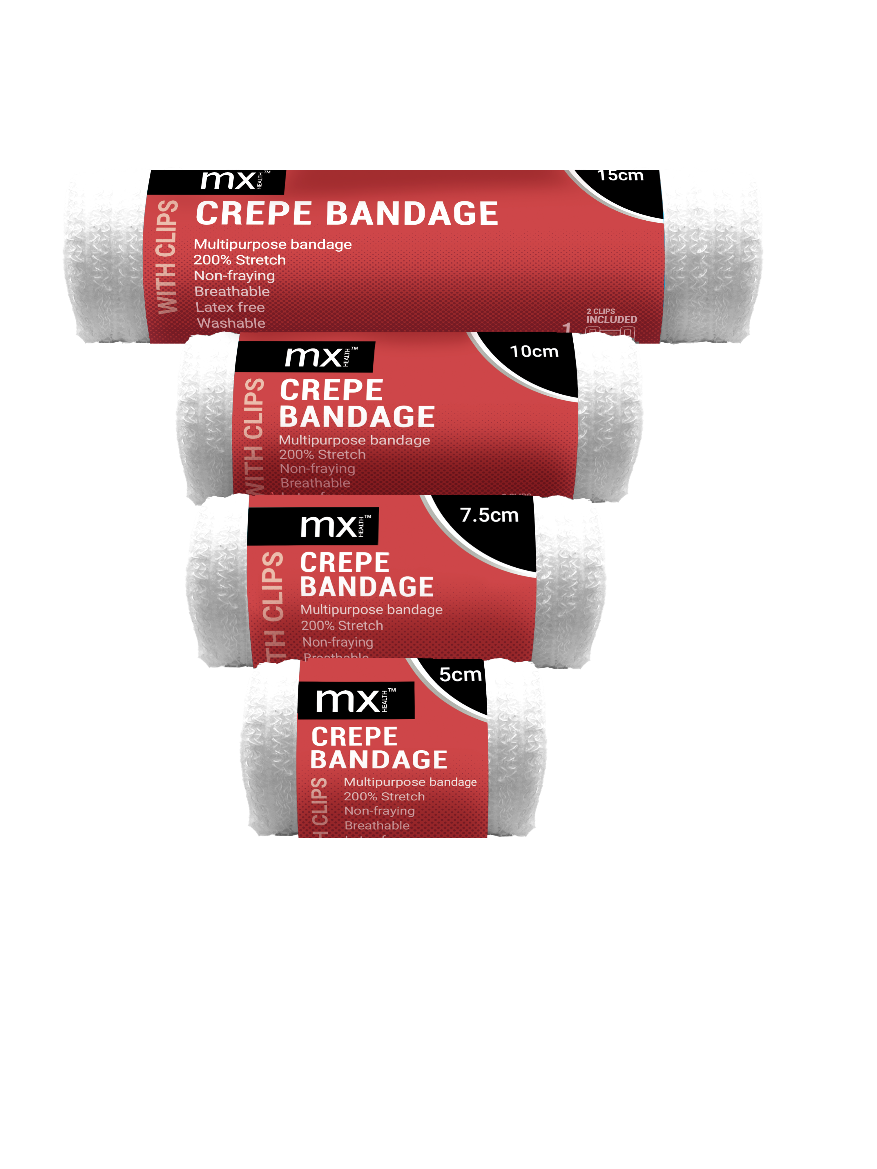 mx Health Crepe Bandage With Clips