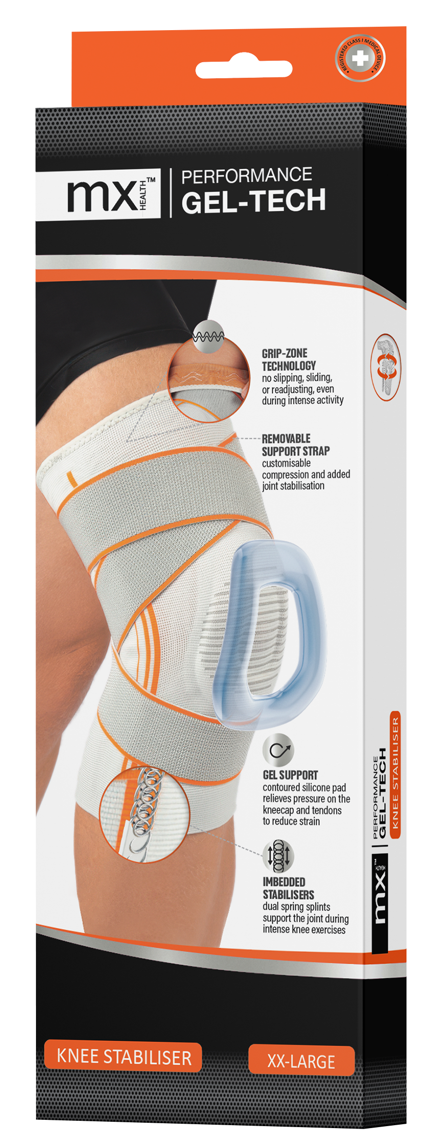 mx Health Performance Gel-Tech Knee Stabiliser - XX Large