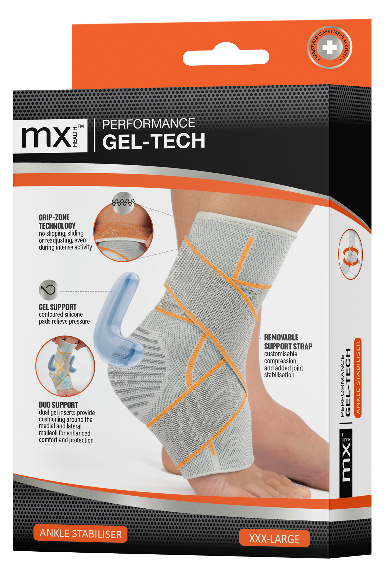 mx Health Performance Gel-Tech Ankle Stabiliser