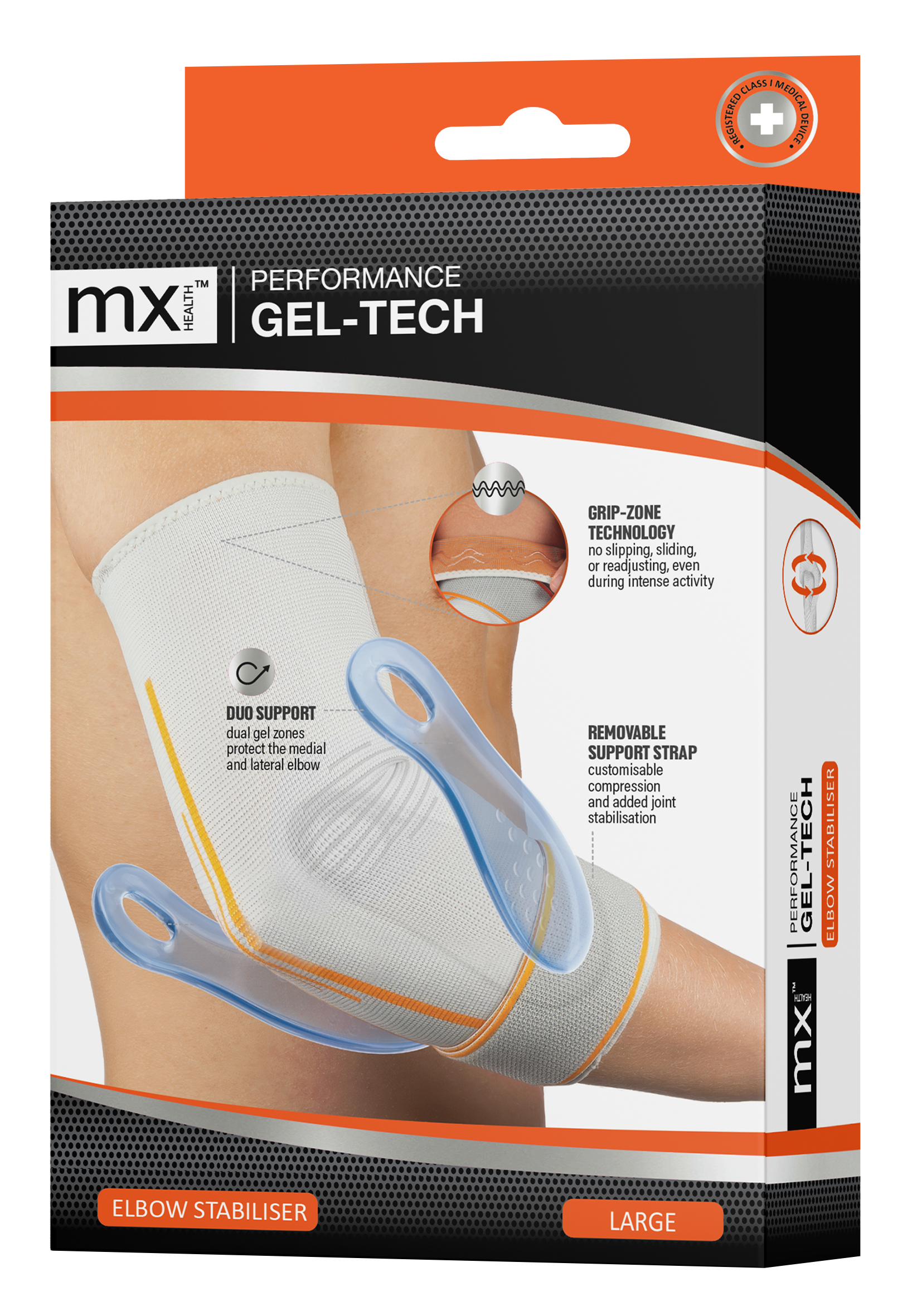 mx Health Performance Gel-Tech Elbow Stabiliser - Large