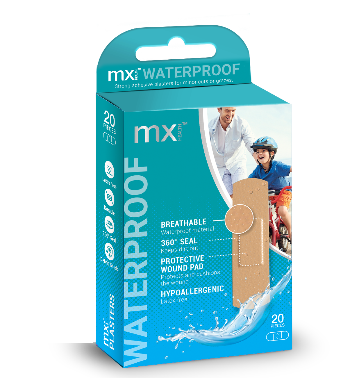 mx Health Waterproof Plasters (Pack of 20)