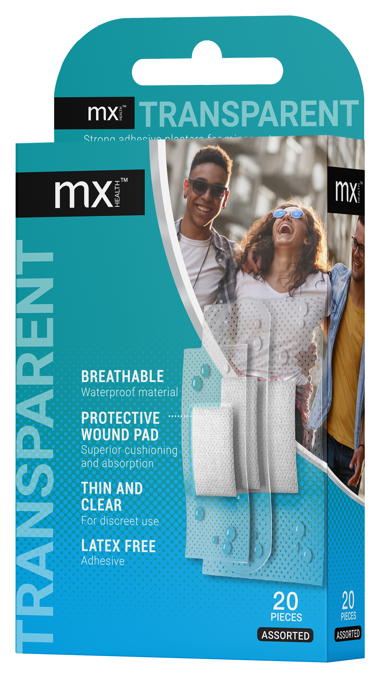 mx Health Clear Assorted Plasters (Pack of 20)