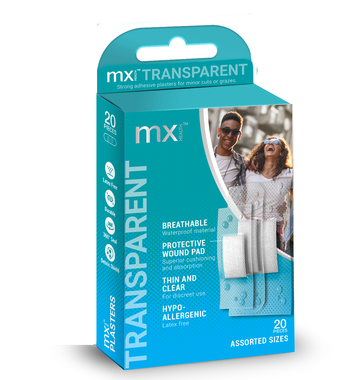 mx Health Clear Assorted Plasters (Pack of 20)