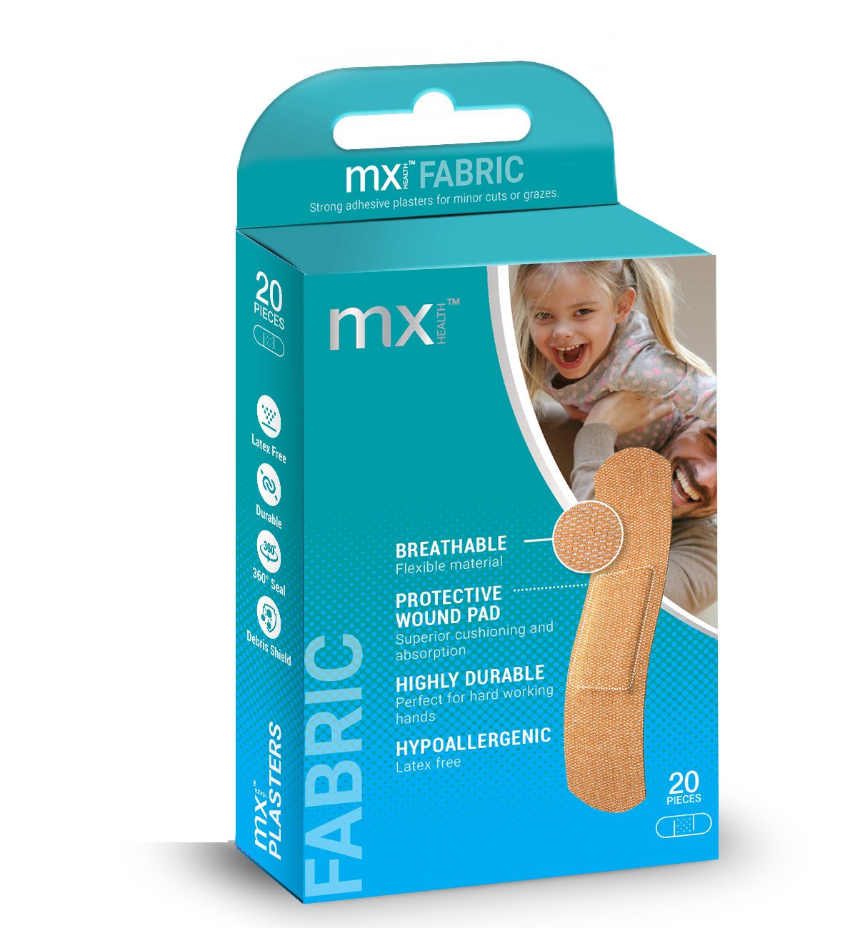 mx Health Fabric Strip Plasters (Pack of 20)