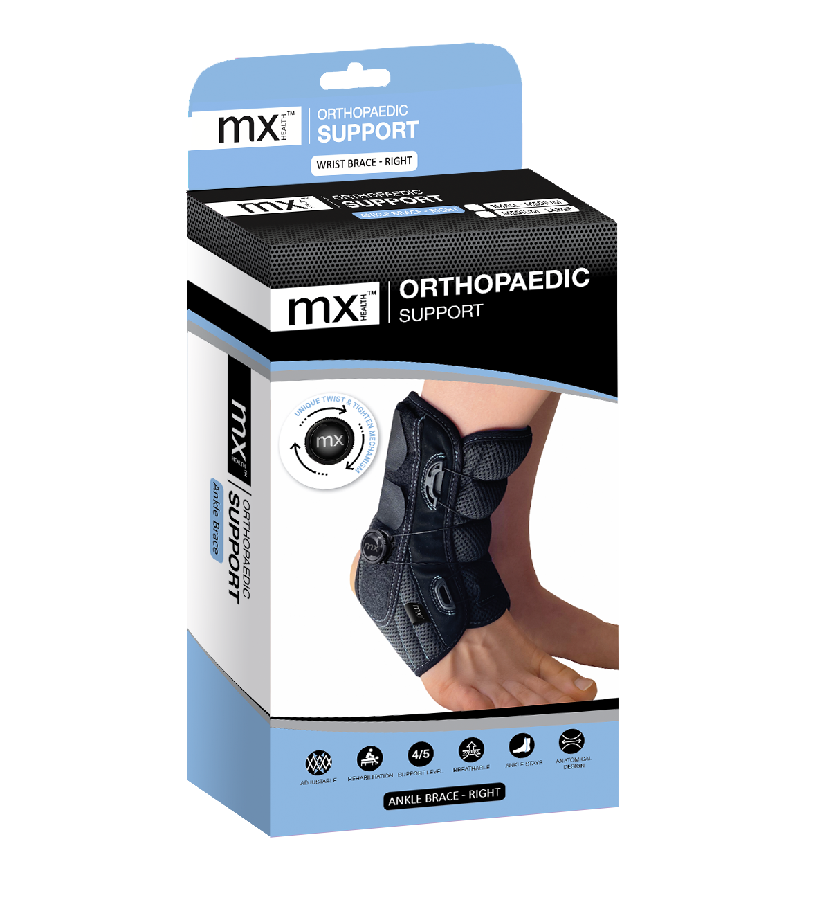 mx Health Advanced Orthopaedic Ankle Brace (Adjustable)