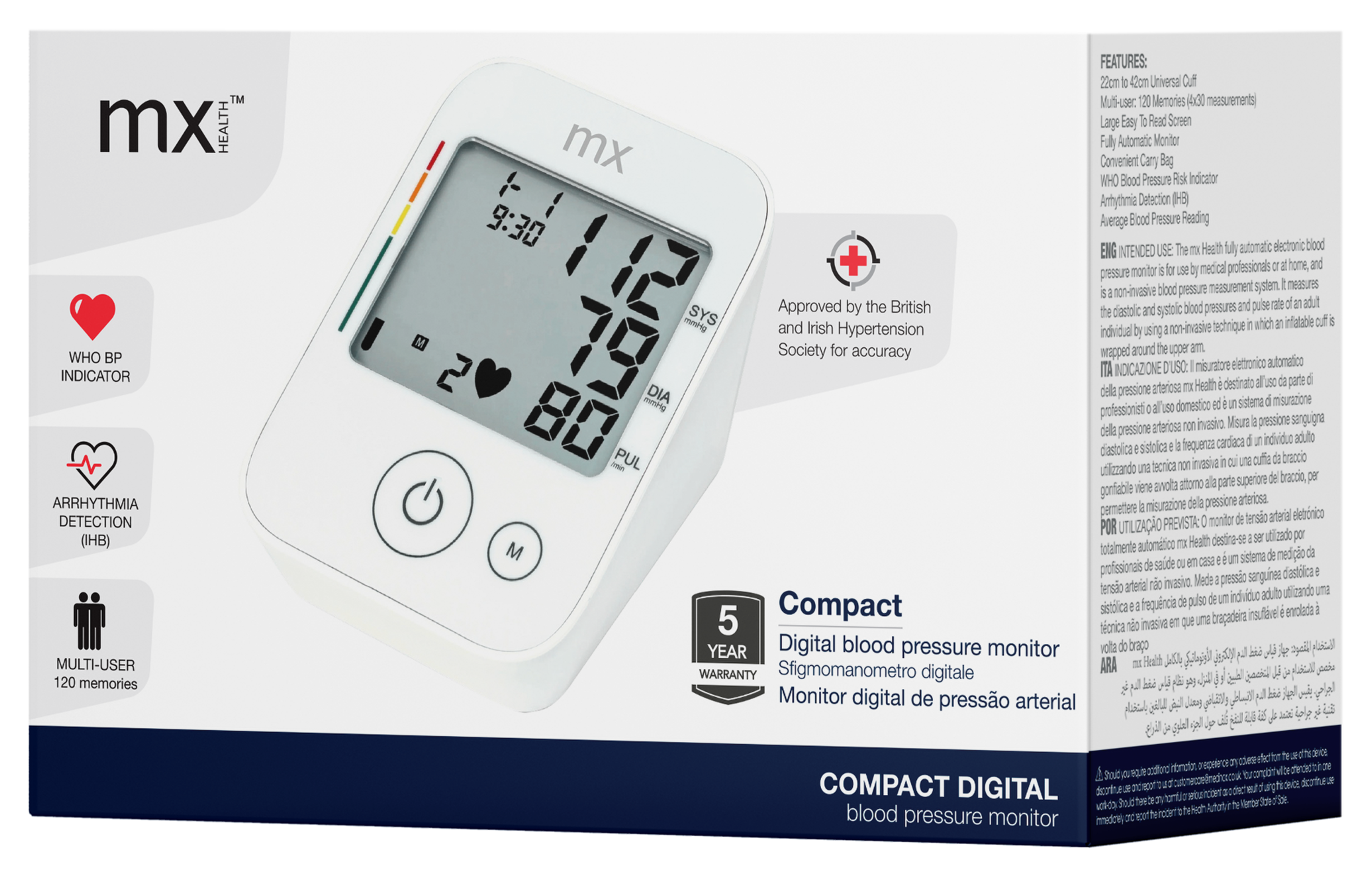 mx Health Compact Blood Pressure Monitor