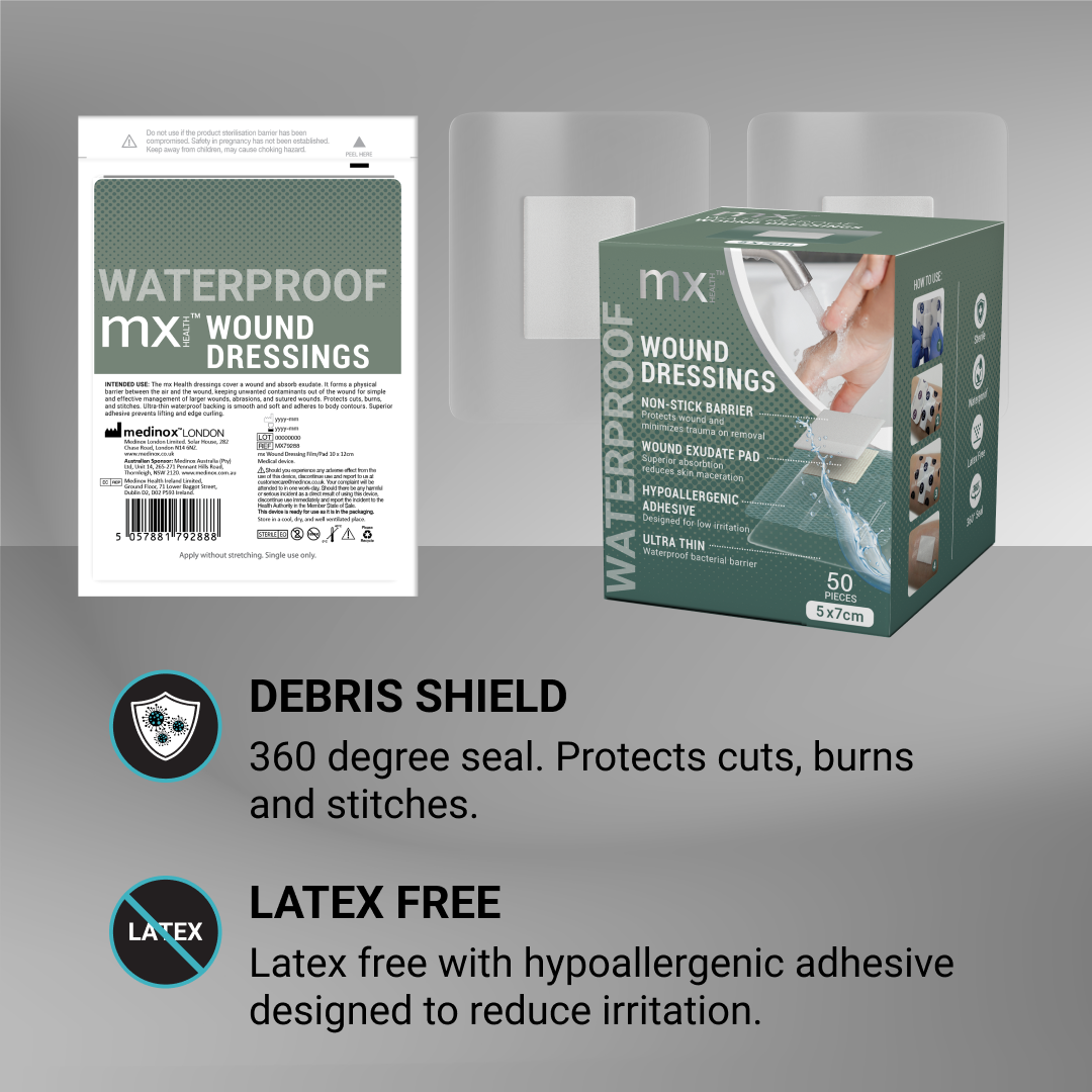 mx Health Waterproof Film+Pad Wound Dressing