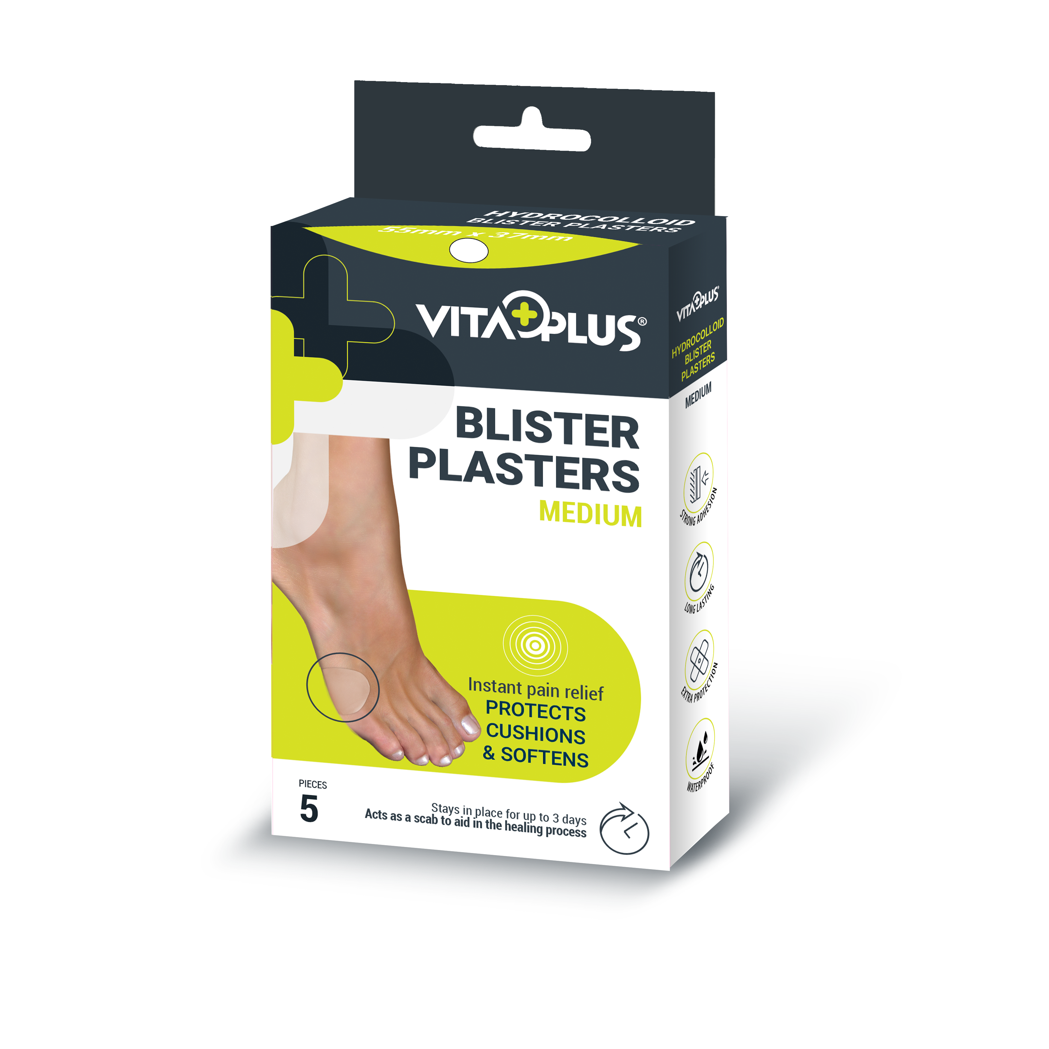 VitaPlus Hydrocolloid Blister Plasters Medium (5PCS)