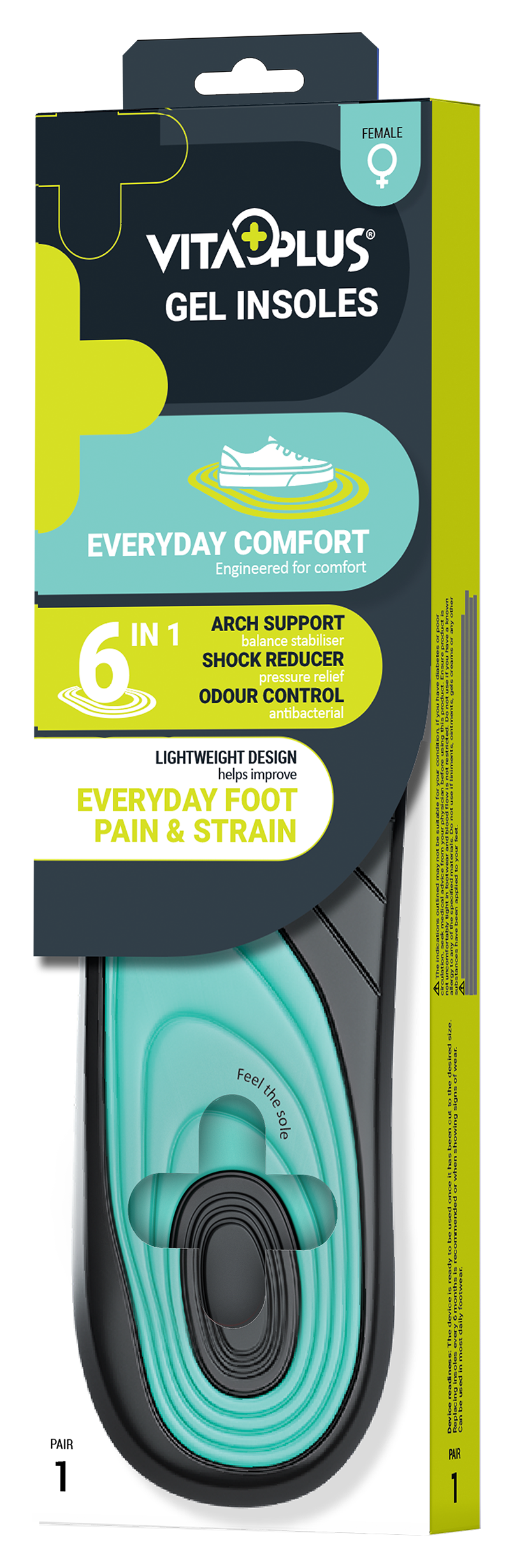 VitaPlus Everday Comfort Gel Insole (Female)