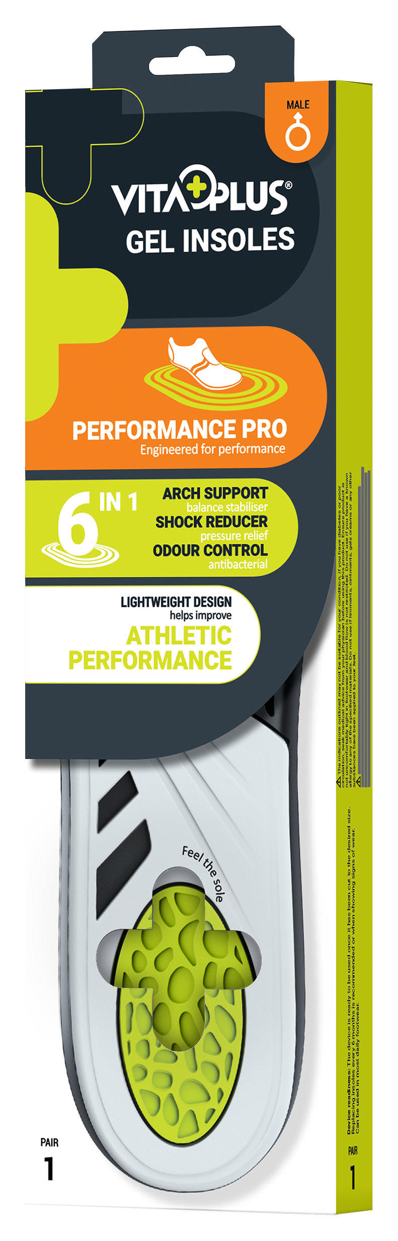 VitaPlus Performance Pro Gel Insole (Male)