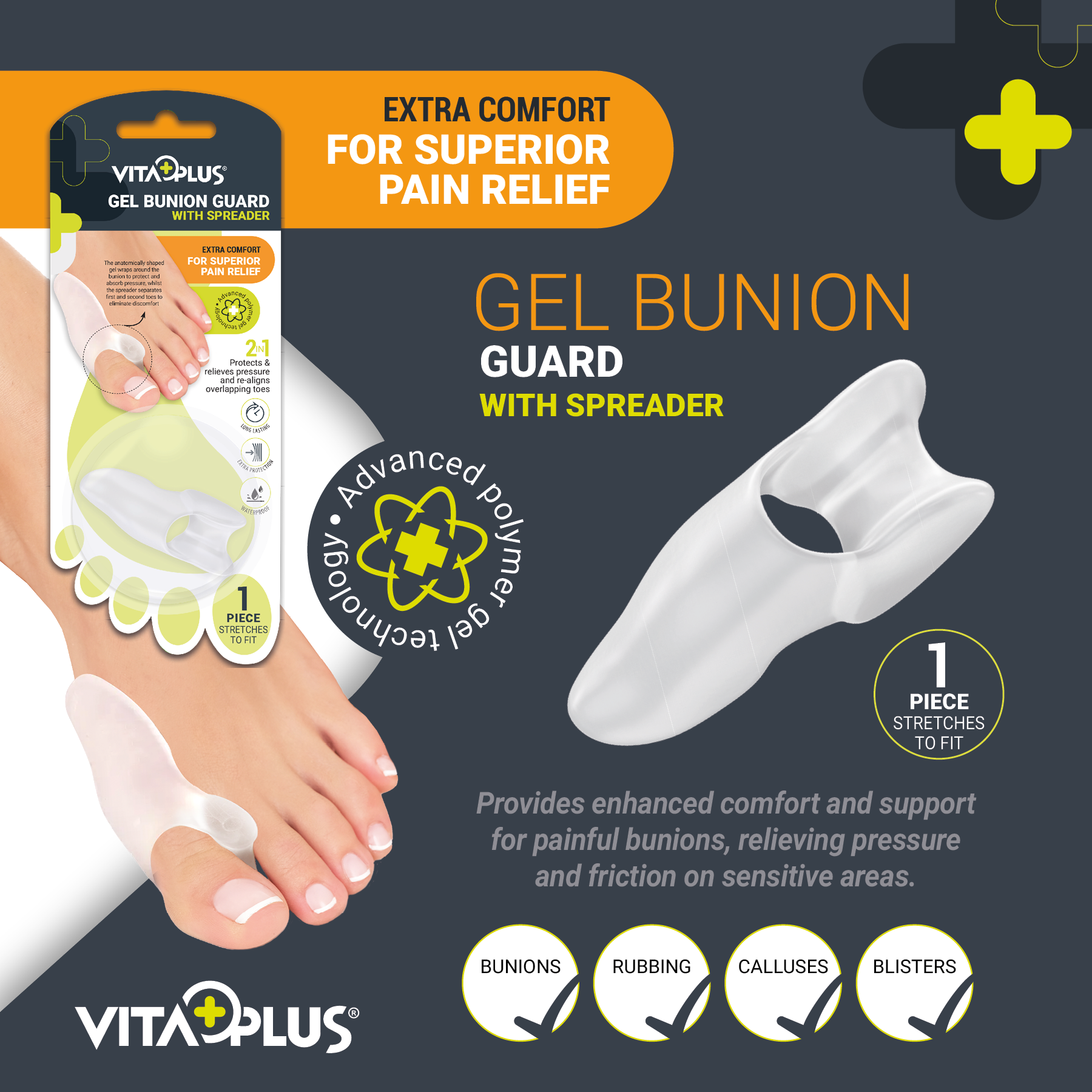 VitaPlus Gel Bunion Guard With Spreader