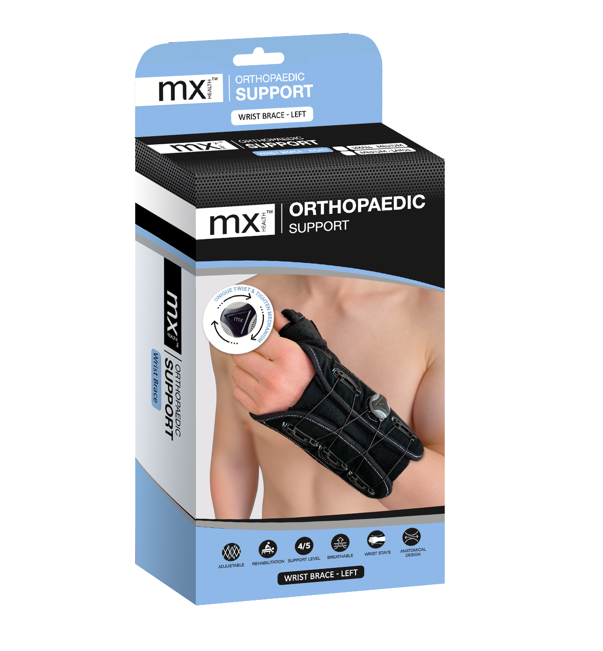 mx Health Advanced Orthopaedic Wrist Brace (Adjustable)