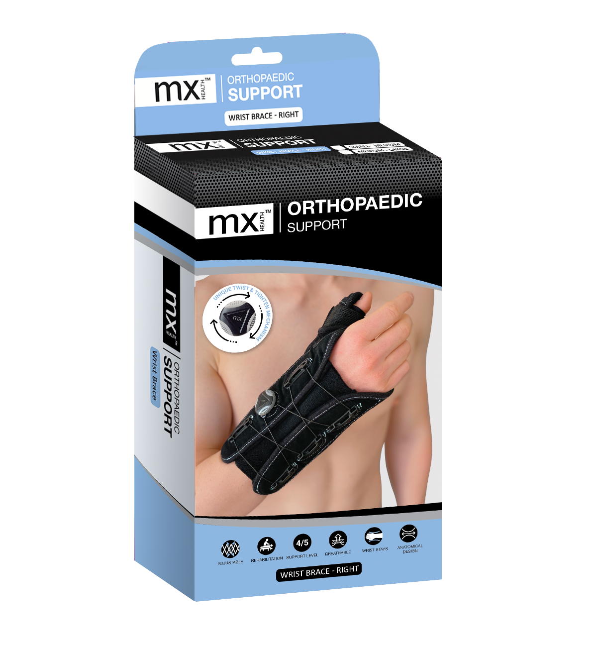 mx Health Advanced Orthopaedic Wrist Brace (Adjustable)